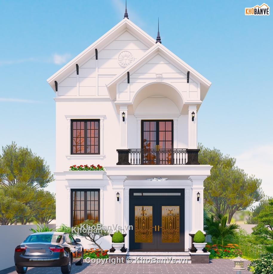 nhà mái thái 2 tầng,nhà phố 2 tầng 7x14m,nhà mái thái