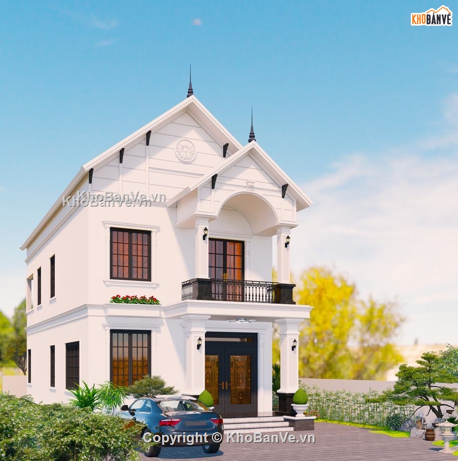 nhà mái thái 2 tầng,nhà phố 2 tầng 7x14m,nhà mái thái