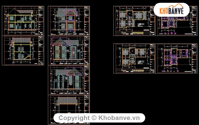 kiến trúc biệt thự 2 tầng,bản vẽ cad biệt thự 2 tầng,cad biệt thự 2 tầng,Biệt thự 2 tầng 9x13.62m