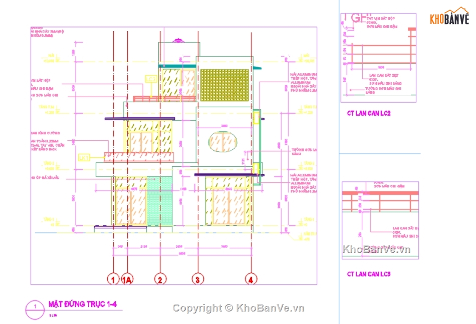 biệt thự 3 tầng,Biệt thự 3 tầng cad,bản vẽ biệt thự 3 tầng