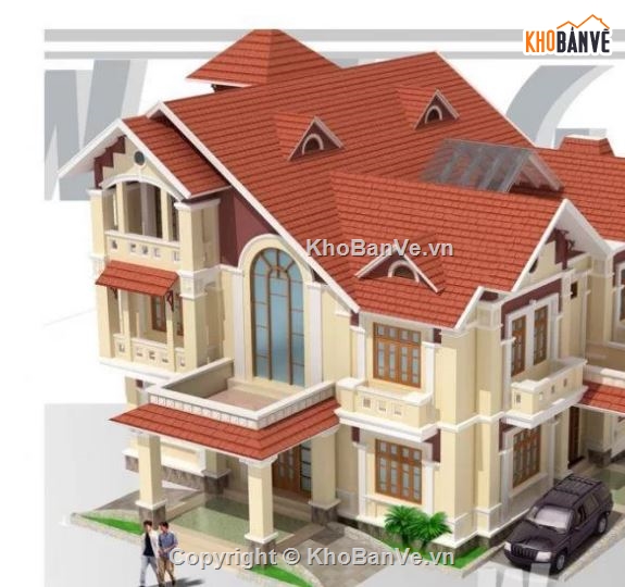 biệt thự 3 tầng,file cad biệt thự 3 tầng,biệt thự 3 tầng cad