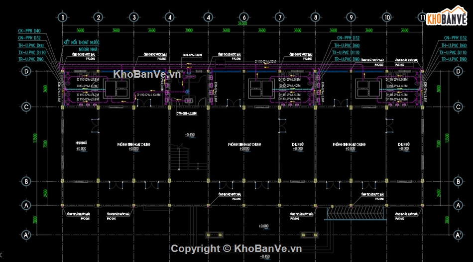 thiết kế file cad trường học mầm non,vẽ trường học mầm non 3 tầng,autocad bản vẽ trường mầm non,trường học 8 phòng file cad