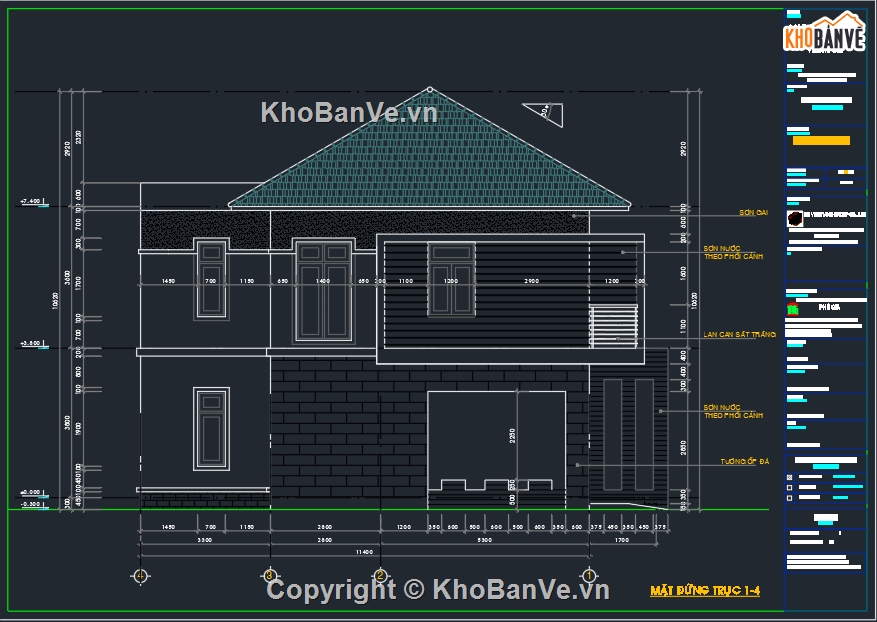 Biệt thự mái thái 2 tầng đẹp,2 tầng mái thái,Bản vẽ biệt thự mái thái