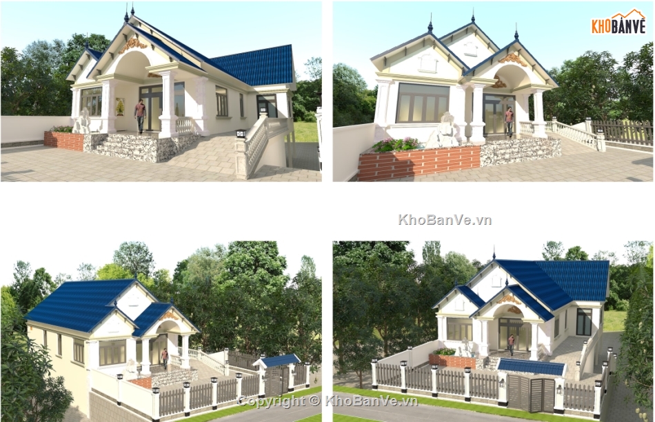 Bản vẽ biệt thự đẹp,Bản vẽ biệt thự 2 tầng đẹp,Bản vẽ biệt thự kích thước 12x16m
