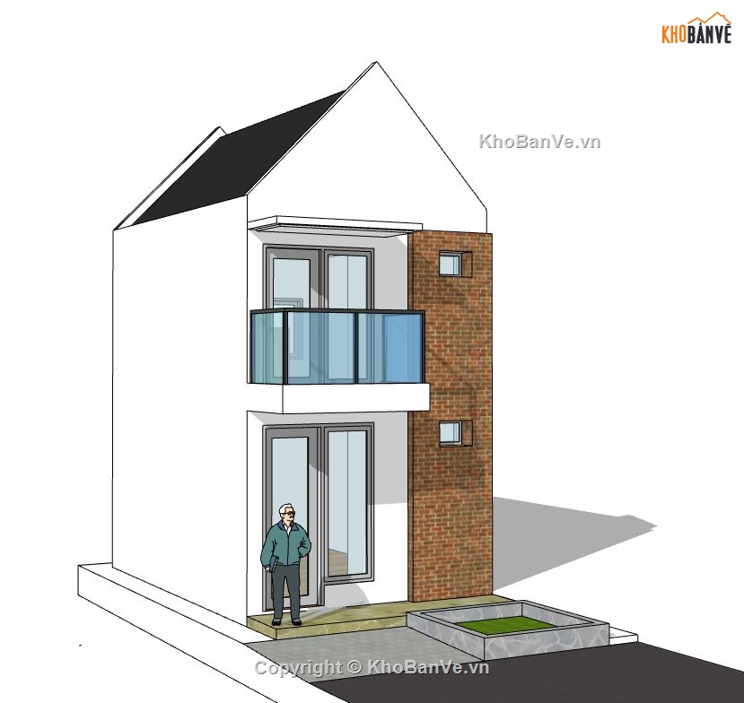 Nhà phố 2 tầng,model su nhà phố 2 tầng,sketchup nhà phố 2 tầng,nhà phố 2 tầng model su,file su nhà phố 2 tầng