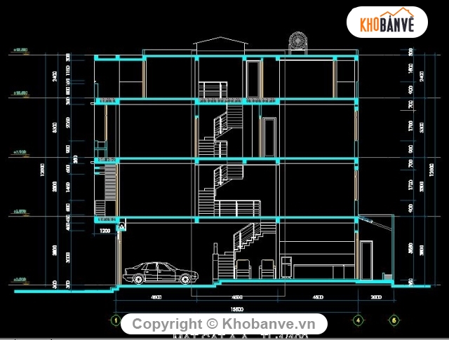 Nhà phố 4x13.5m,mẫu nhà phố 4 tầng đẹp,thiết kế nhà phố,nhà phố hiện đại,full bản vẽ nhà phố 4 tầng