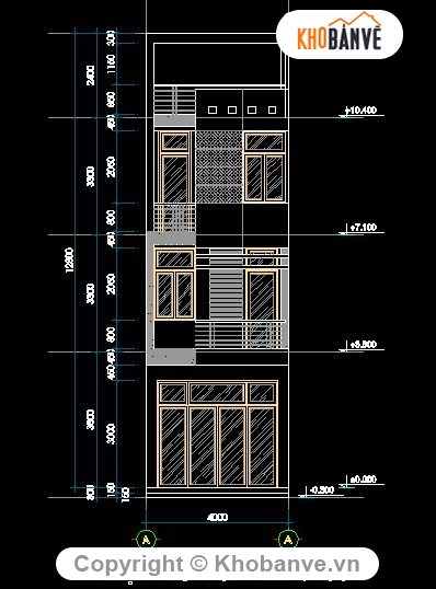 Nhà phố 4x13.5m,mẫu nhà phố 4 tầng đẹp,thiết kế nhà phố,nhà phố hiện đại,full bản vẽ nhà phố 4 tầng