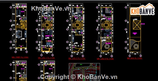 mẫu nhà phố 4 tầng,cad nhà phố 4 tầng,nhà phố 4 tầng file cad