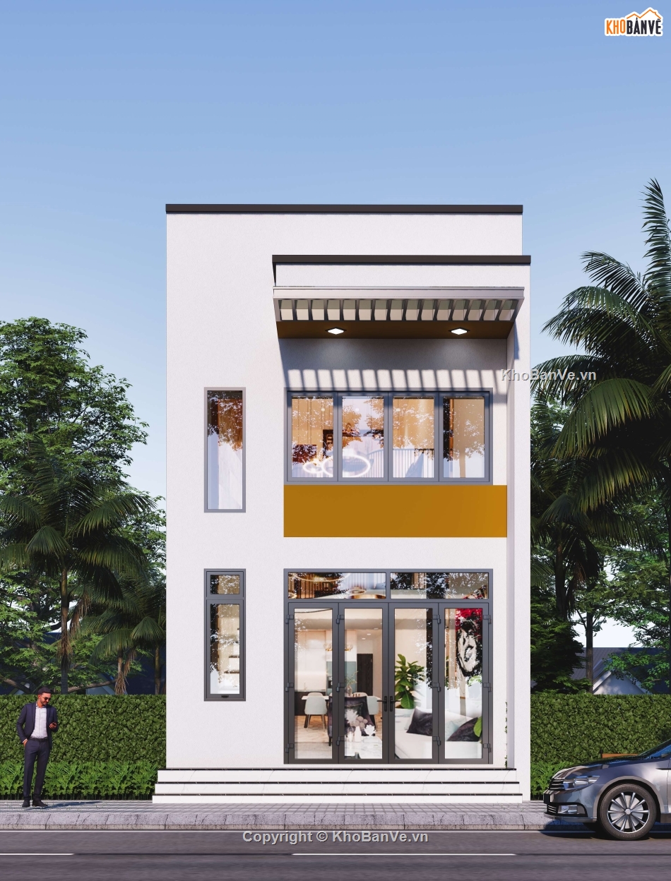 nhà tầng lửng,nhà 1 tầng 1 lửng,nhà 1 tầng 1 lửng cad