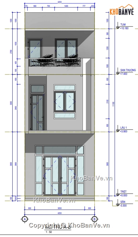 Bản vẽ nhà phố,kết cấu nhà phố,2 tầng,2 tầng 1 tum