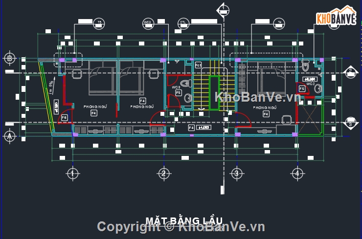 Bản vẽ nhà phố,nhà phố 4 tầng 4.5x15m,Bản vẽ nhà phố 2 tầng đẹp