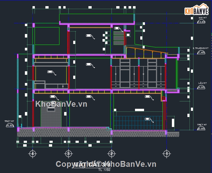 Bản vẽ nhà phố,nhà phố 4 tầng 4.5x15m,Bản vẽ nhà phố 2 tầng đẹp