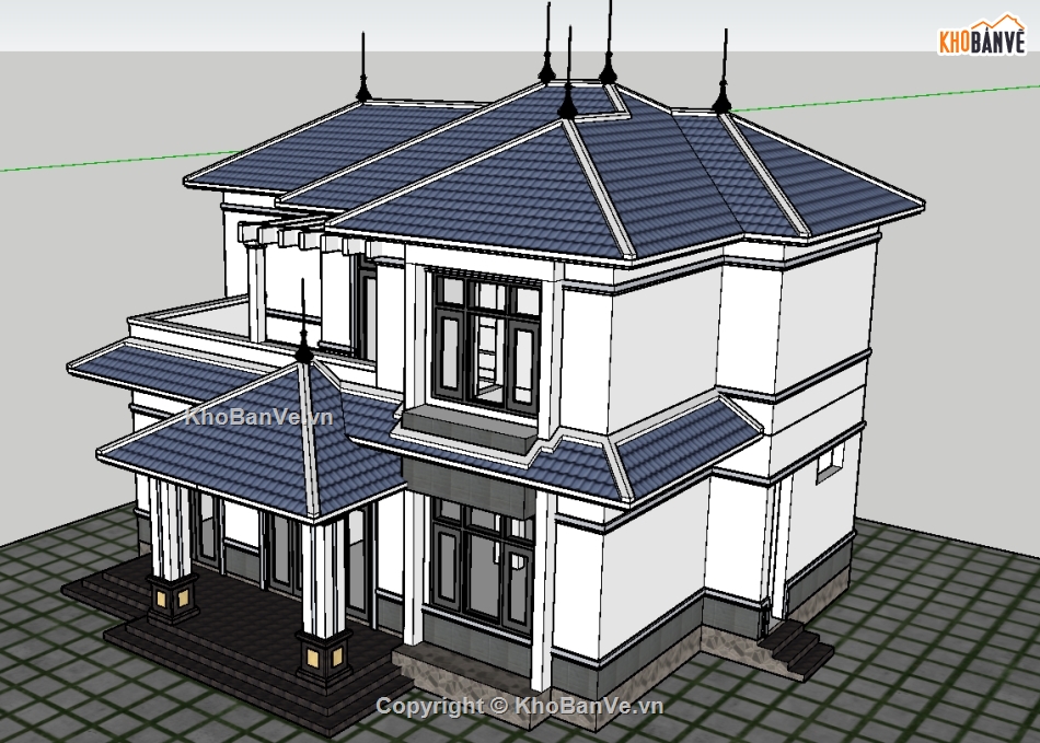 cad nhà phố 2 tầng,nhà dân 2 tầng,biệt thự 2 tầng