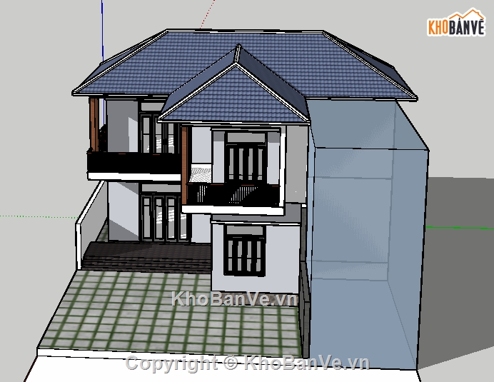 cad nhà phố 2 tầng,nha dân 2 tầng,biệt thự 2 tầng