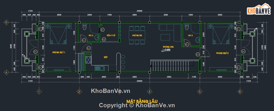 Bản vẽ nhà phố,Bản vẽ nhà phố đẹp,Bản vẽ 2 tầng mái thái đẹp