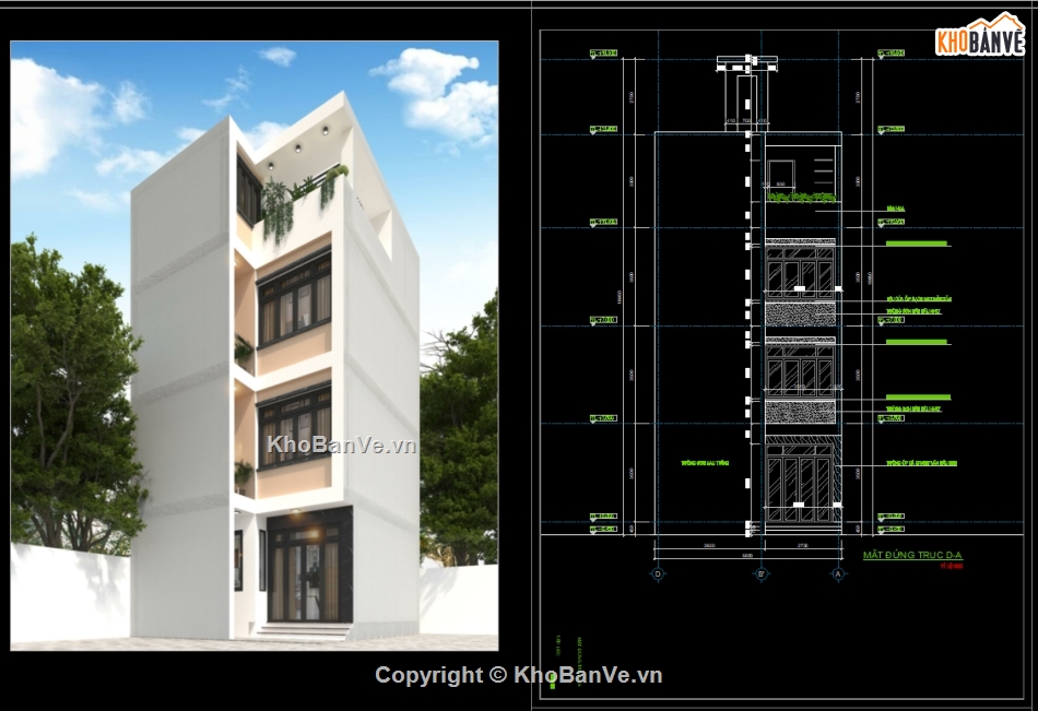 nhà phố 3 tầng,kiến trúc 3 tầng,cad nhà phố 3 tầng hiện đại