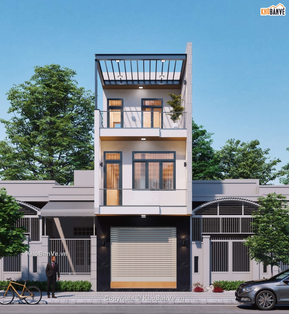 nhà phố 3 tầng,nhà 3 tầng,Bản vẽ nhà phố,cad nhà phố 3 tầng,bản vẽ nhà phố 3 tầng