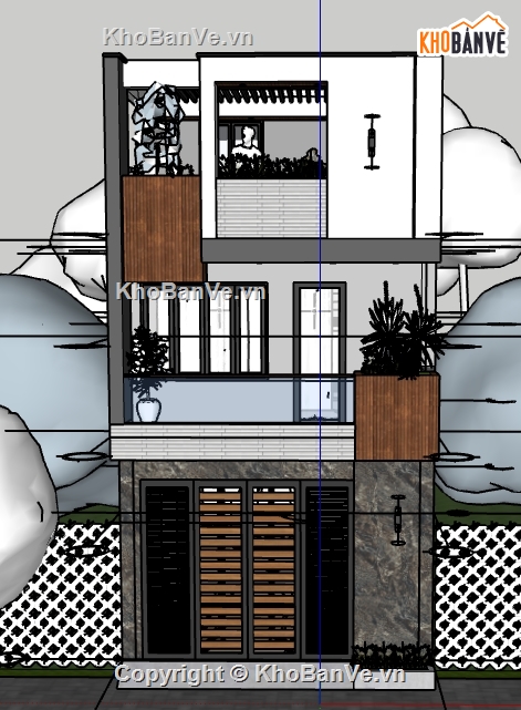 bản vẽ nhà phố 3 tầng 5x11m,Bản vẽ nhà phố 3 tầng file cad,nhà phố 3 tầng dựng file sketchup,model su nhà phố 3 tầng