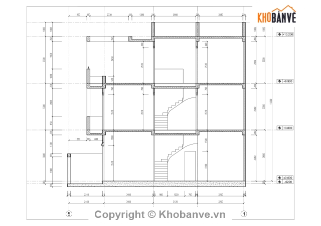 nhà phố 3 tầng,nhà phố 3 tầng 5x12.5m,bản vẽ nhà phố 3 tầng,kiến trúc nhà phố 3 tầng,full cad nhà phố 3 tầng