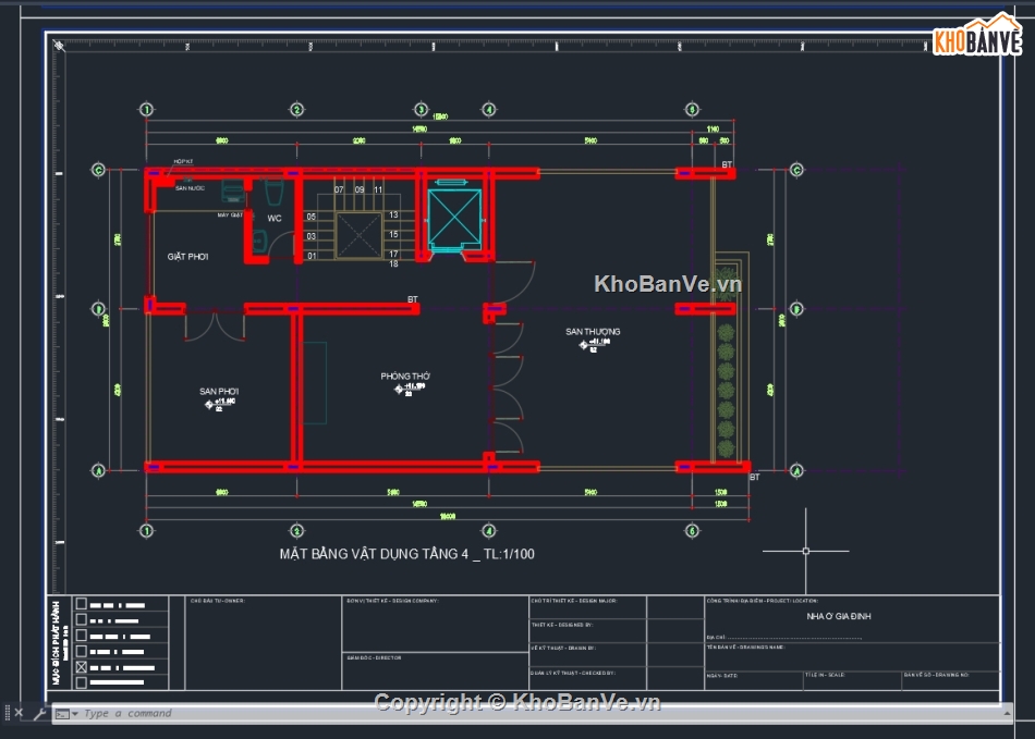 Bản vẽ nhà phố,nhà 4 tầng,Bản vẽ full