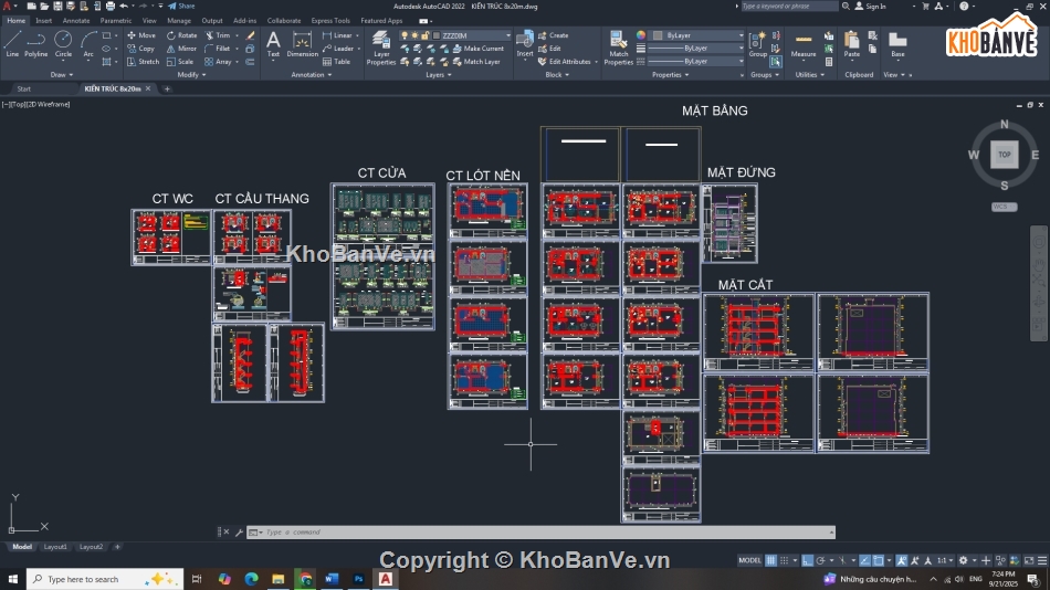 Bản vẽ nhà phố,nhà 4 tầng,Bản vẽ full