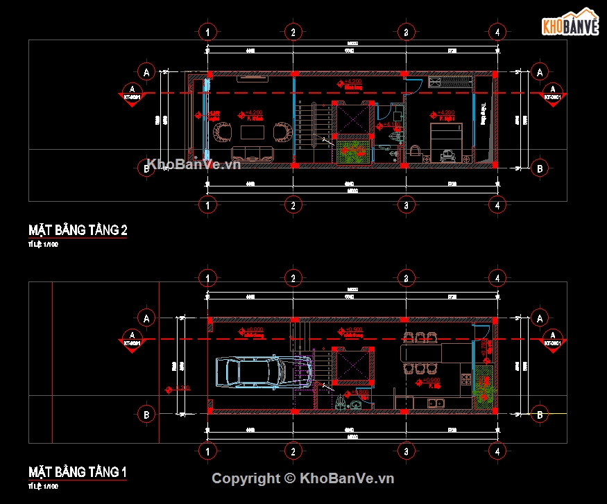 Bản vẽ nhà phố,nhà 5x15m,nhà 5 tầng