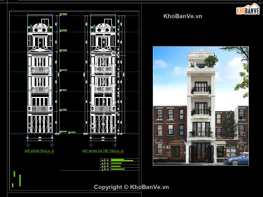 nhà phố 5 tầng,phong cách tân cổ điển,Bản vẽ