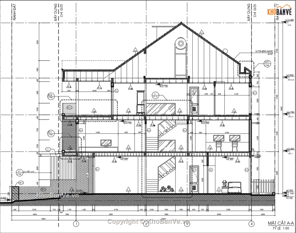 Bản vẽ nhà phố đẹp,Bản vẽ nhà phố mái thái đẹp,Bản vẽ nhà phố 3 tầng