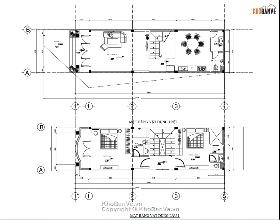Bản vẽ nhà phố,Bản vẽ nhà phố mái thái 2 tầng,Bản vẽ nhà phố 2 tầng đẹp