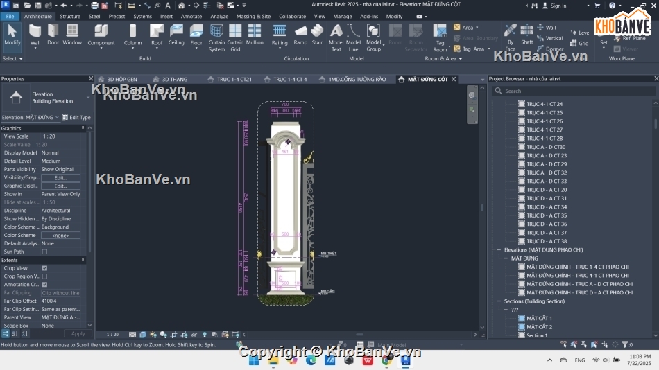 tâ cổ điển,Bản vẽ kiến trúc Nhà,bản vẽ nhà,bản vẽ nhà revit,tân cổ điển revit,nhà tân cổ revit