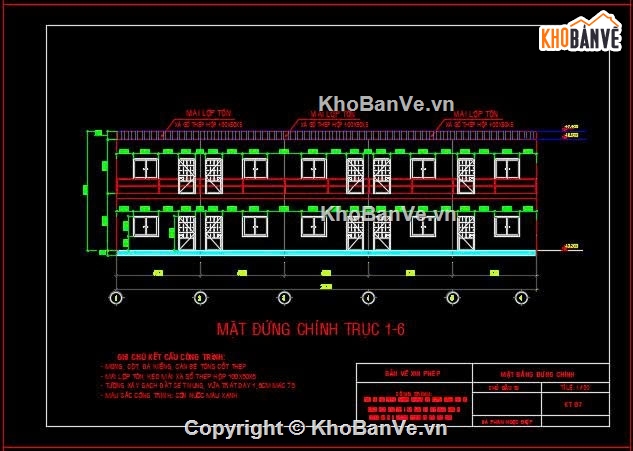 Bản vẽ nhà trọ,kết cấu kiến trúc,kết cấu đầy đủ