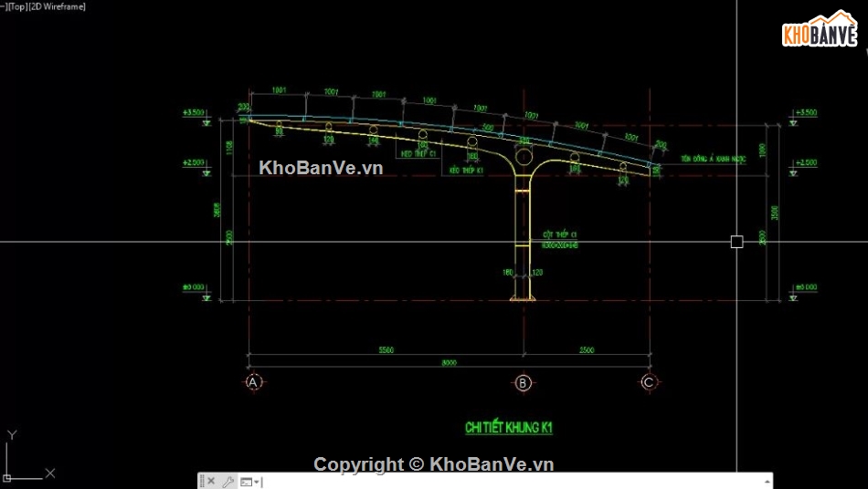 nhà xe,nhà để xe 8x25m,bản vẽ nhà để xe 8x25m