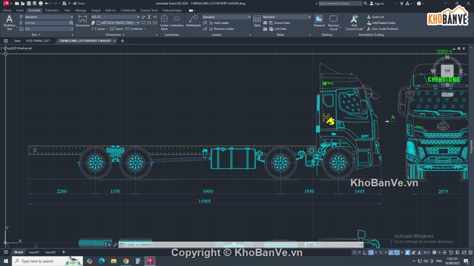 Bản vẽ cad ô tô,ô tô sát xi tải,chenglong,thiết kế ô tô,thùng xe