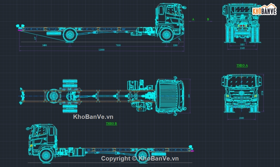 Bản vẽ cad ô tô,Hino,FG,ô tô tải,sát xi,tuyến hình