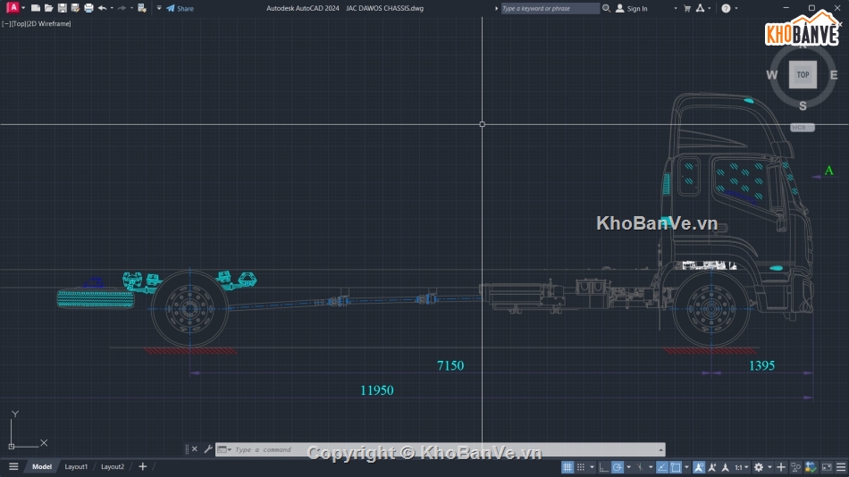 Bản vẽ,ô tô sát xi tải,jac dawos,thiết kế,autocad,tuyến hình