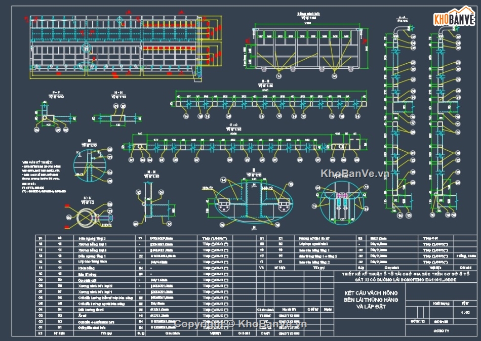ô tô tải,ô tô tải dongfeng,file cad ô tô dòngeng