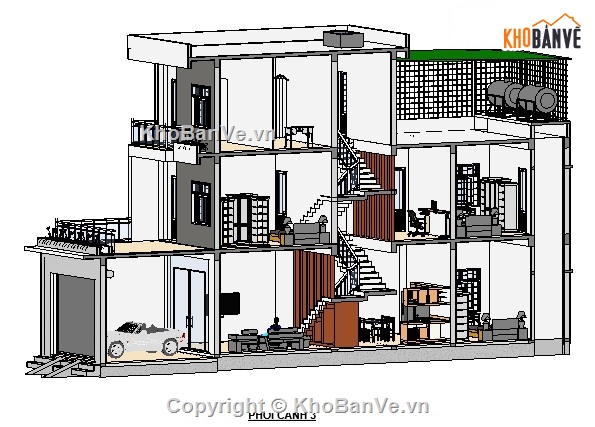 nhà phố 3 tầng revit,nhà phố revit,thiết kế nhà phố 3 tầng,nhà phố 3 tầng 4.74x19.5m,kiến trúc nhà phố 3 tầng