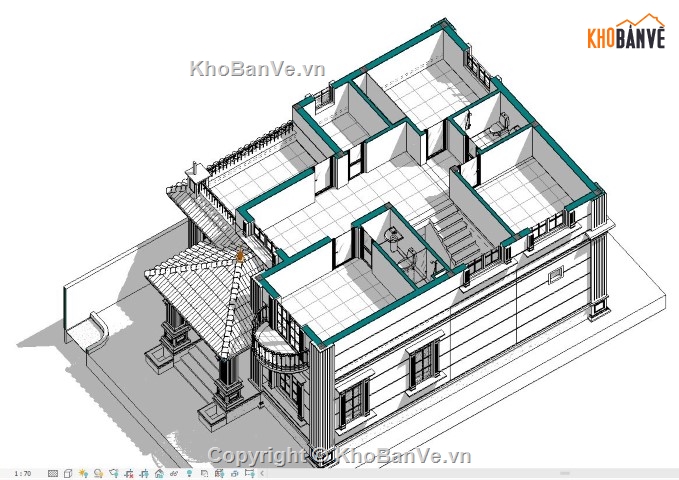 kiến trúc 2 tầng revit,revit biệt thự 2  tầng,mẫu biệt thự 2 tầng revit,biệt thự 2 tầng revit