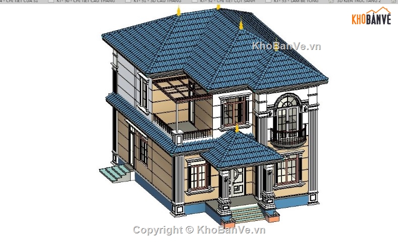 kiến trúc 2 tầng revit,revit biệt thự 2  tầng,mẫu biệt thự 2 tầng revit,biệt thự 2 tầng revit