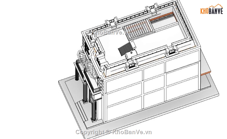 biệt thự 3 tầng,bản vẽ biệt thự revit,revit biệt thự 3 tầng,biệt thự revit