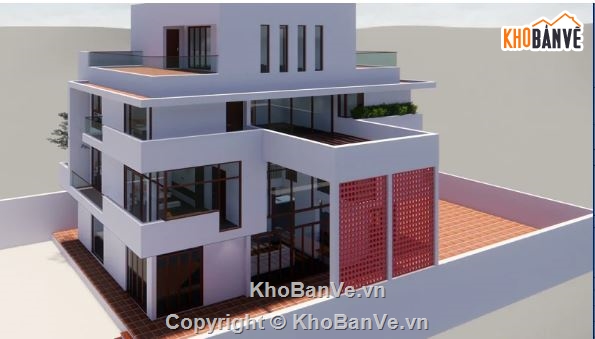 nhà phố 3 tầng,revit nhà phố 3 tầng 1 tum,file revit nhà phố 3 tầng