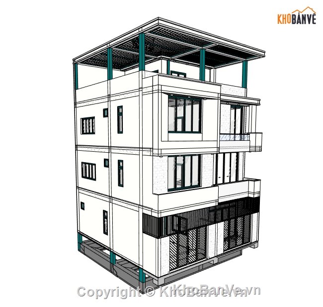 nhà phố 4 tầng hiện đại,nhà phố 4 tầng 10x10m,file revit nhà phố 4 tầng,nhà phố 4 tầng file revit,bản vẽ nhà phố 4 tầng