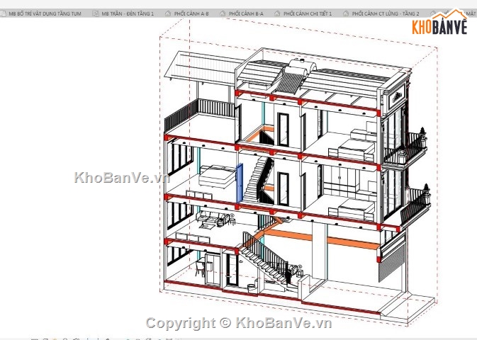 nhà phố 3 tầng revit,nhà phố 4 tầng revit,revit nhà phố 3 tầng,nhà phố 3 tầng