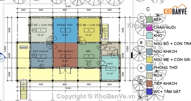 đồ án kiến trúc,nhà sàn,bản vẽ nhà sàn,thiết kế nhà sàn,nhà sàn kích thước 10x16.2m