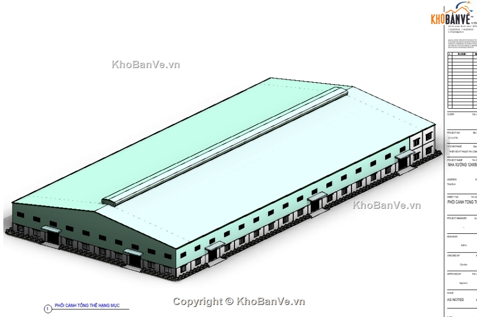 bản vẽ revit nhà xưởng,XUONG 60x124m,Bản vẽ revit kết cấu kiến trúc nhà xưởng