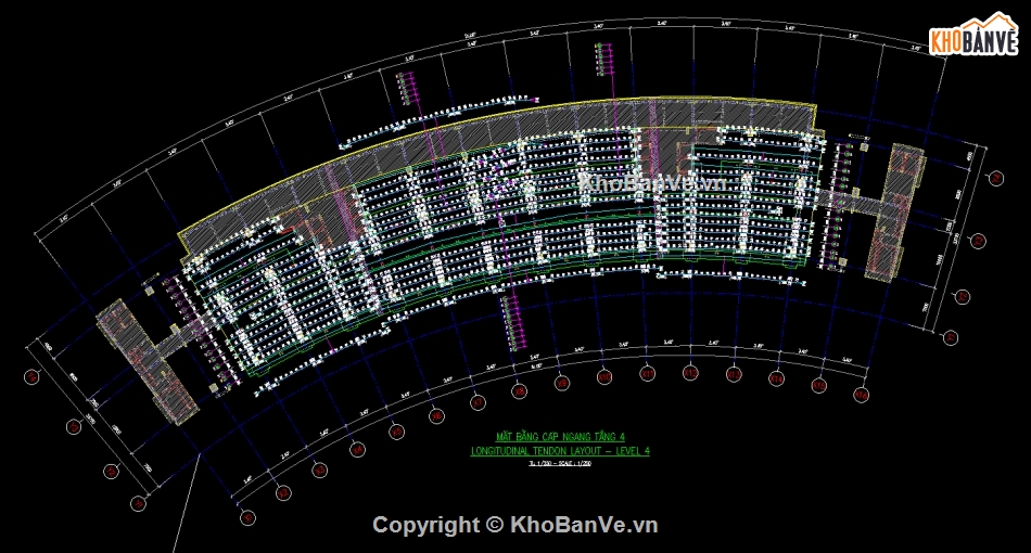 sàn dự ứng lực nhịp 12m,file cad sàn thép dự ứng lực,bản vẽ sàn cáp dự ứng lực