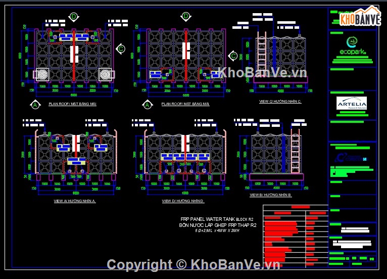cấp nước bồn,cad cấp nước,file cad cấp nước bồn