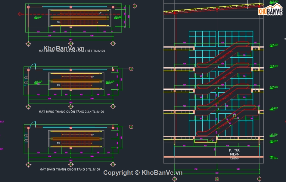 Bản vẽ thang máy,Bản vẽ máy,bản vẽ thang cuốn