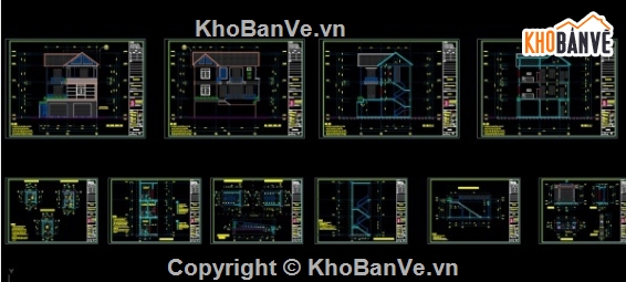 biệt thự 3 tầng,biệt thự 3 tầng cad,file cad biệt thự 3 tầng