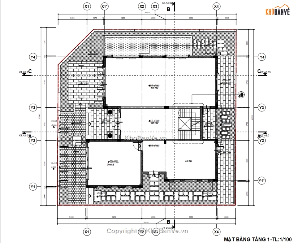 Bản vẽ thi công,Villa Địa trung Hải,Bệt thự Sun Group HTT Group